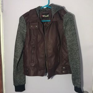 Leather maroon jacket